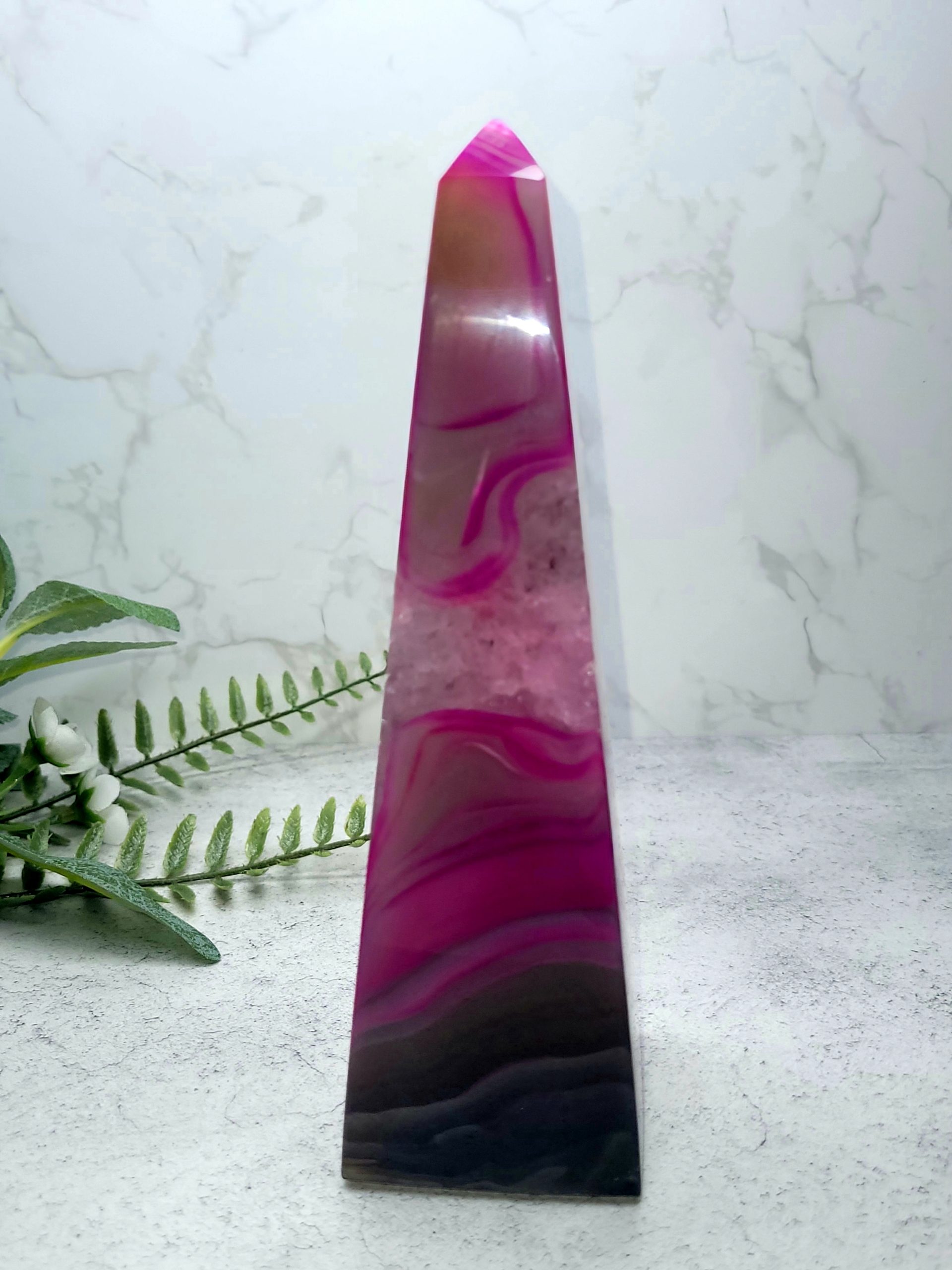 Agate Tower Polished Pink 15-17cm