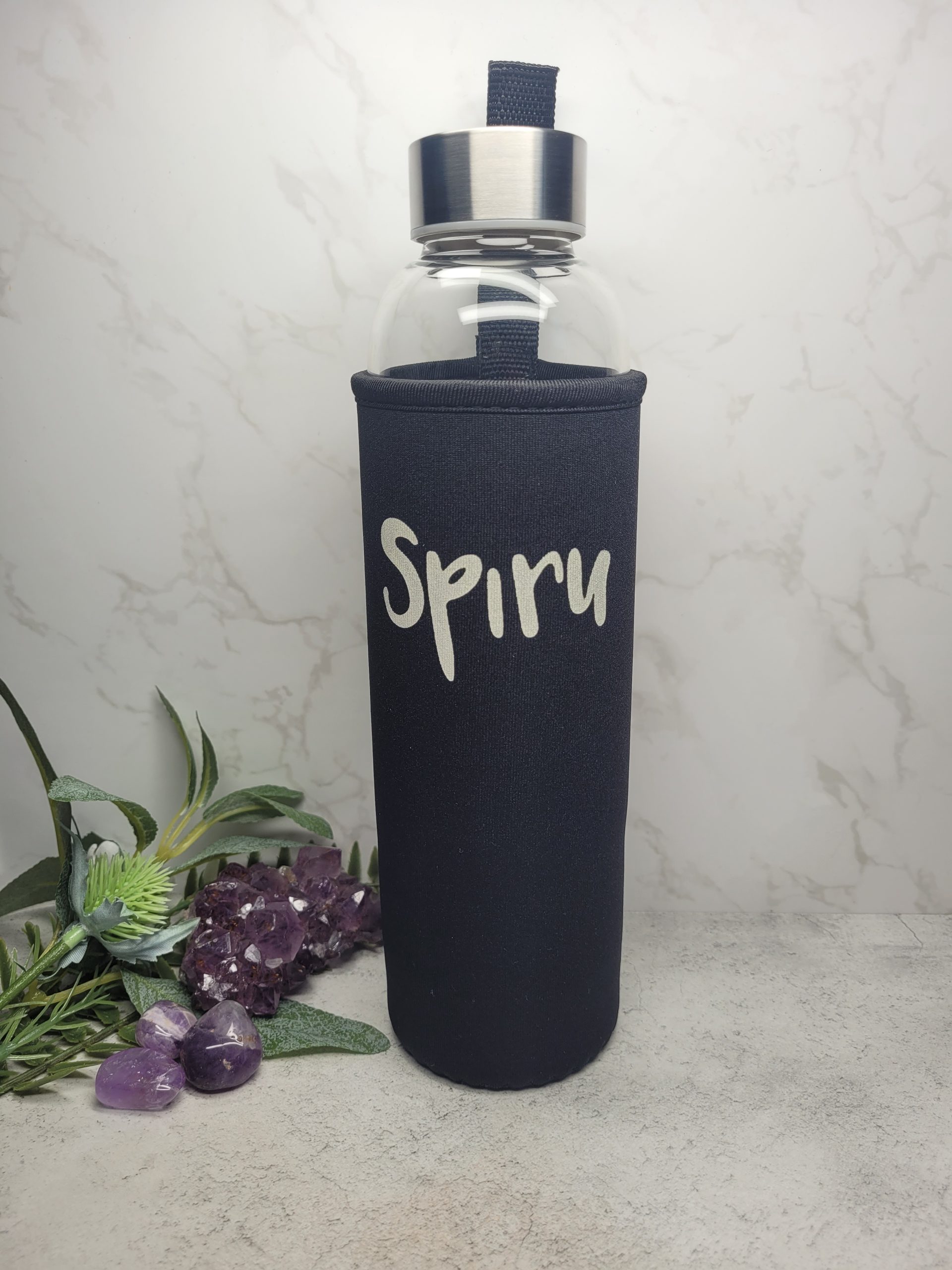 Rose Quartz Tumble Stone Infused Water Bottle - Image 3