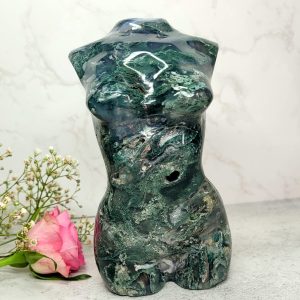 Large Female Body - Green Moss Agate 14cm, 930g