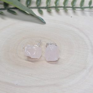 Rose Quartz stud earrings