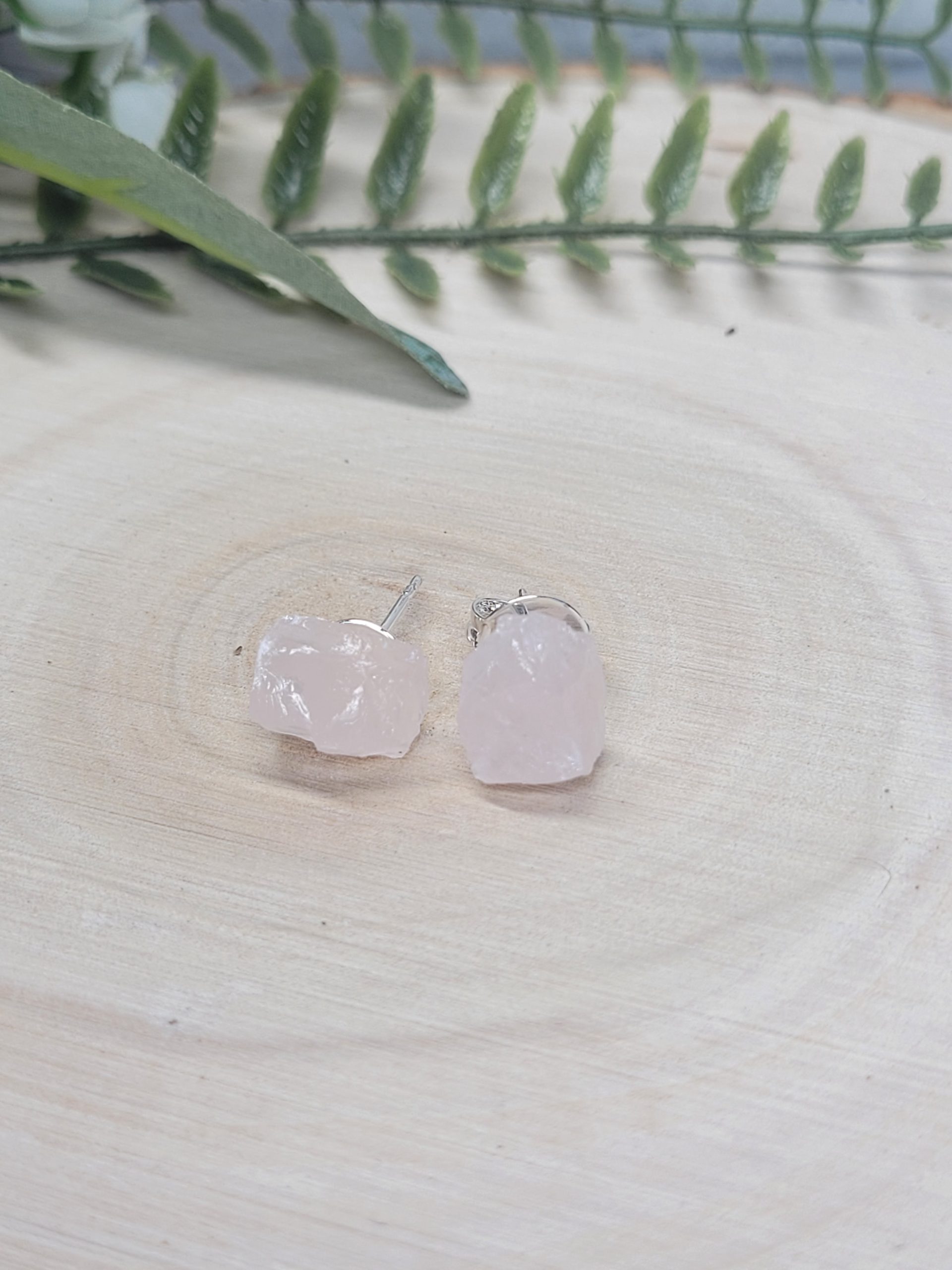 Rose Quartz stud earrings — Starseed Crystal Online Crystal