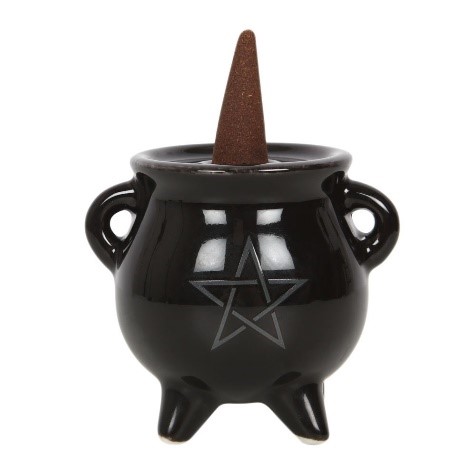 Pentragram Cauldron Ceramic Incense Holder - Image 2