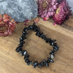 Obsidian chip bracelet