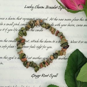Unakite chip bracelet