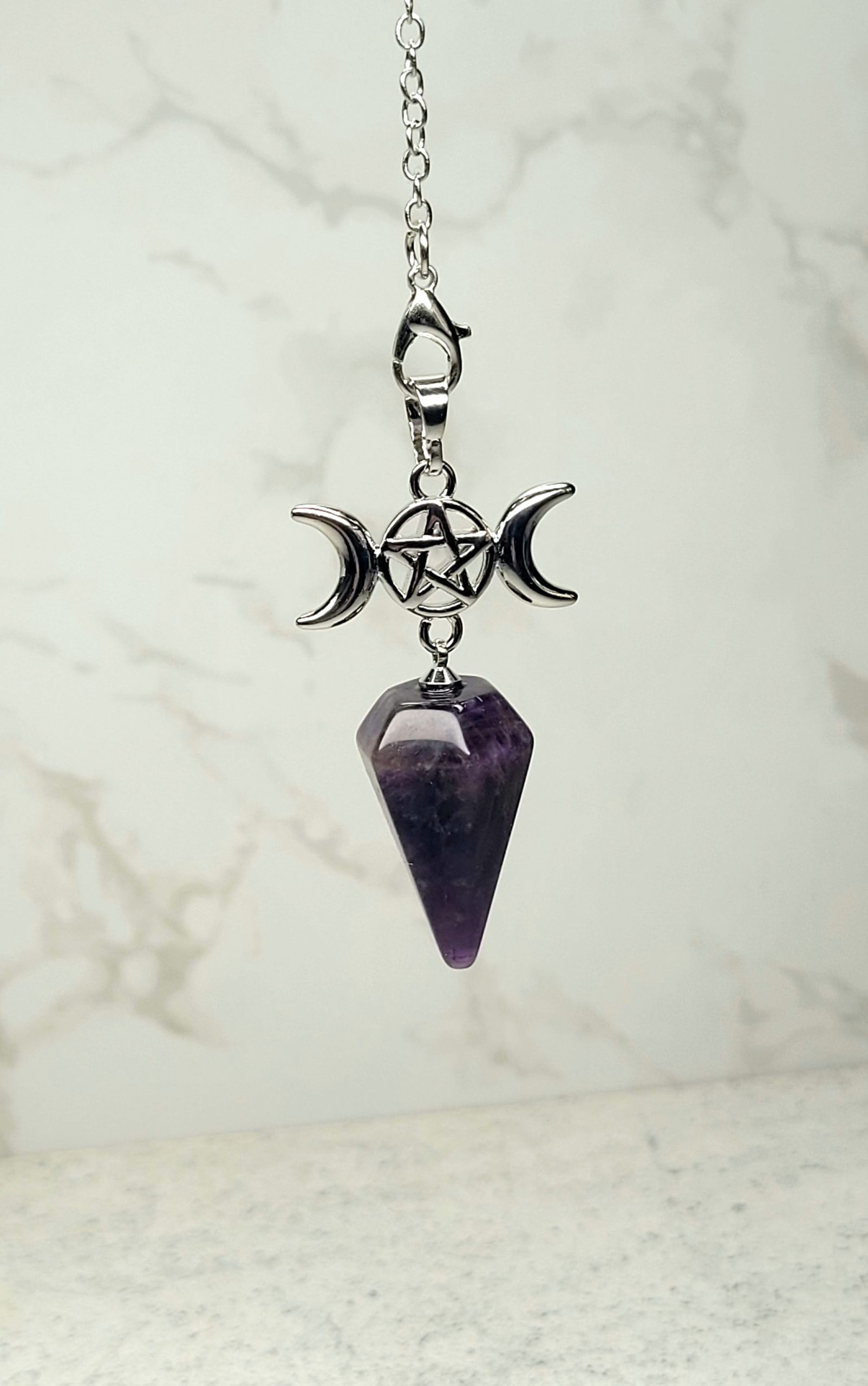 Triple-moon Amethyst Pendulum - Image 2
