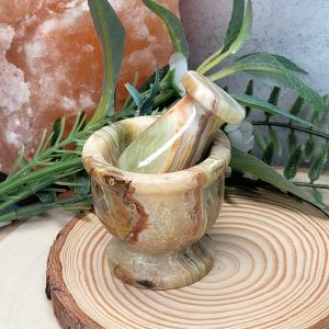 Pestle & Mortar (mini)-Onyx Marble