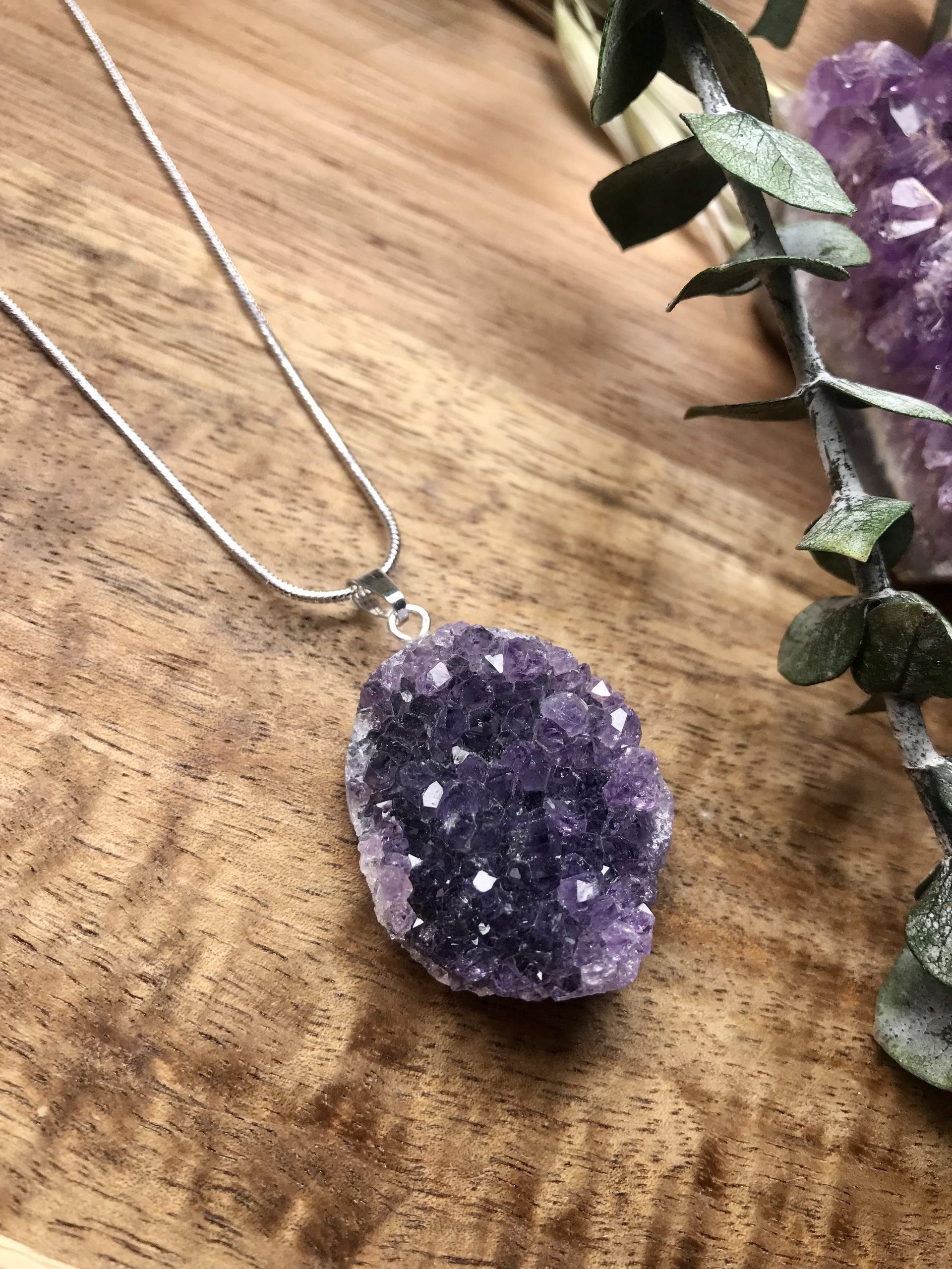 Amethyst cluster pendant 25-30mm