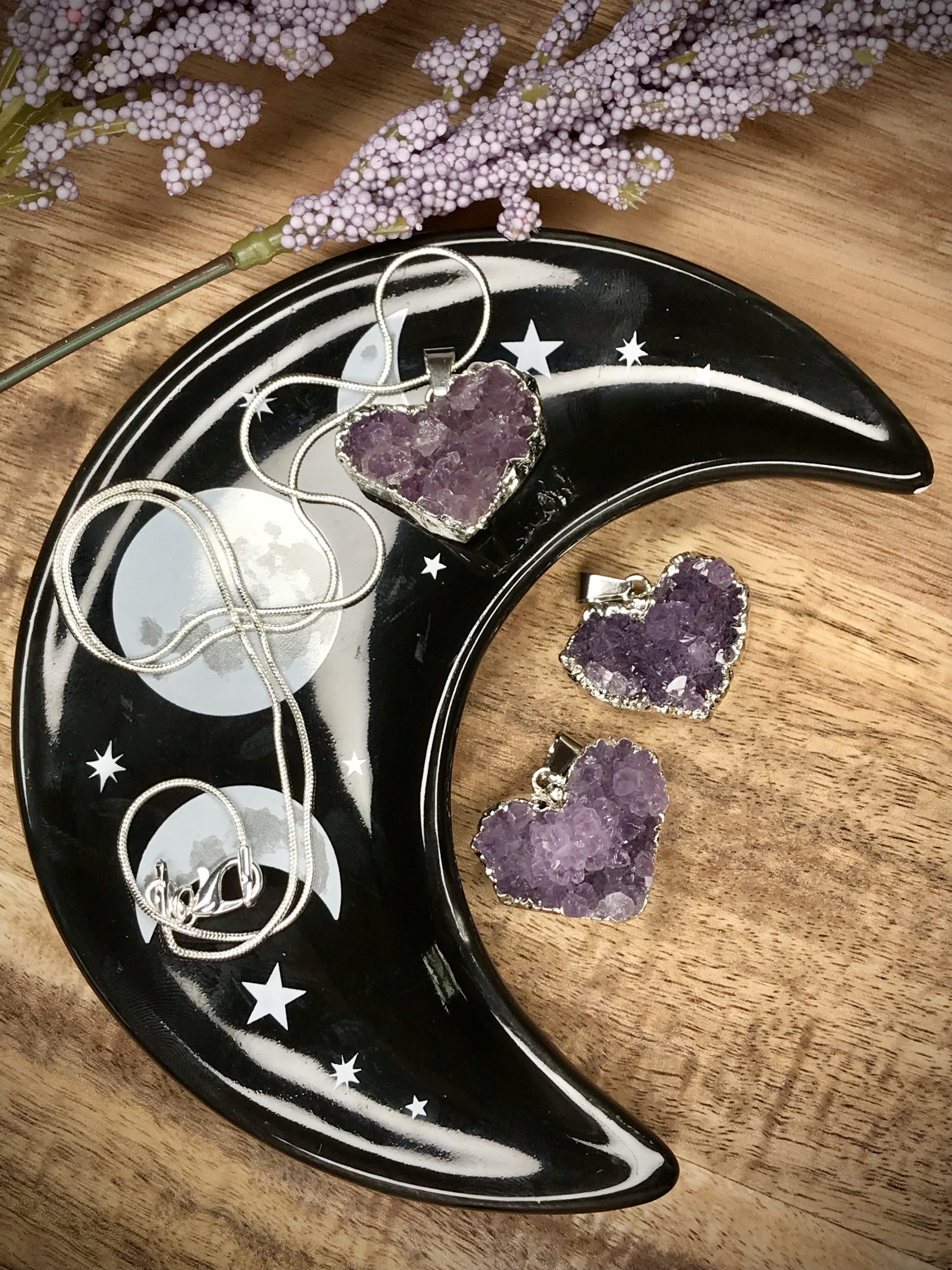 Amethyst cluster heart pendant - Image 2