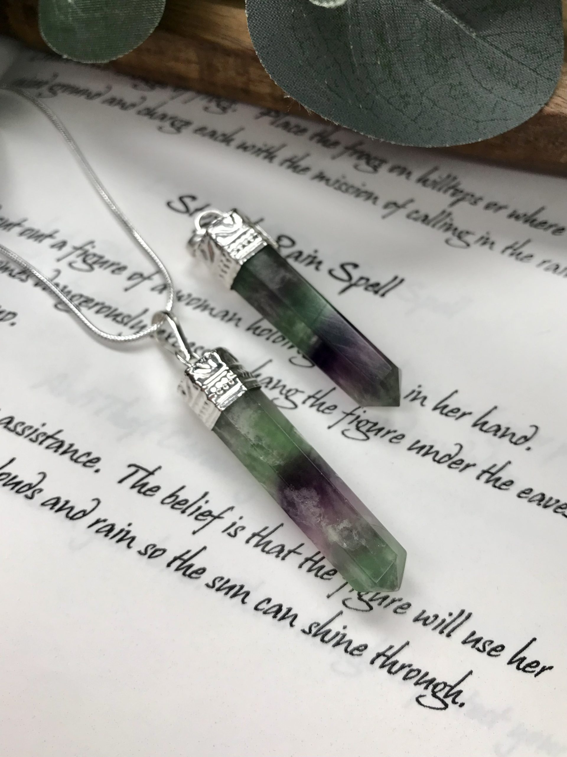 Fluorite point pendant