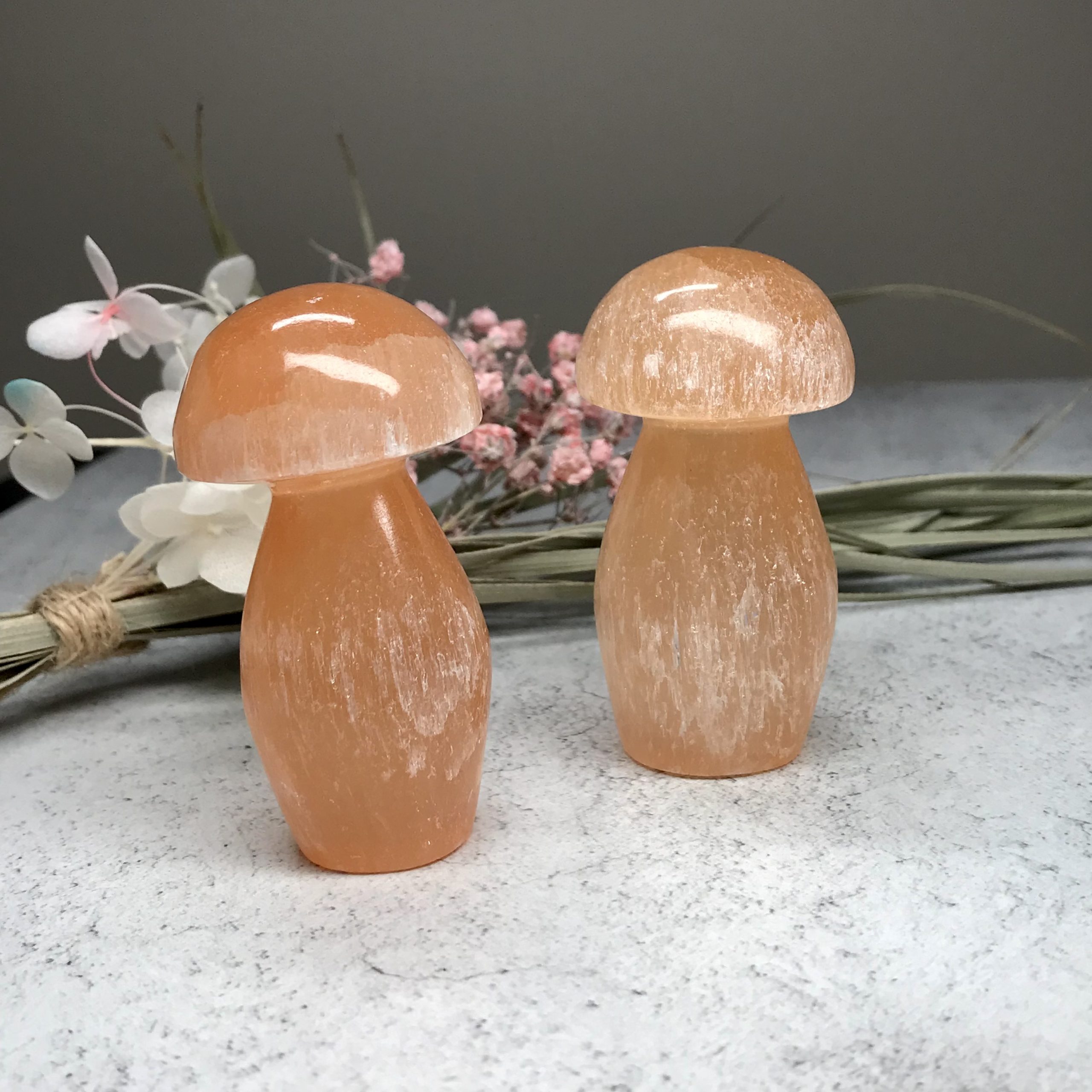 Orange selenite mushroom 6cm