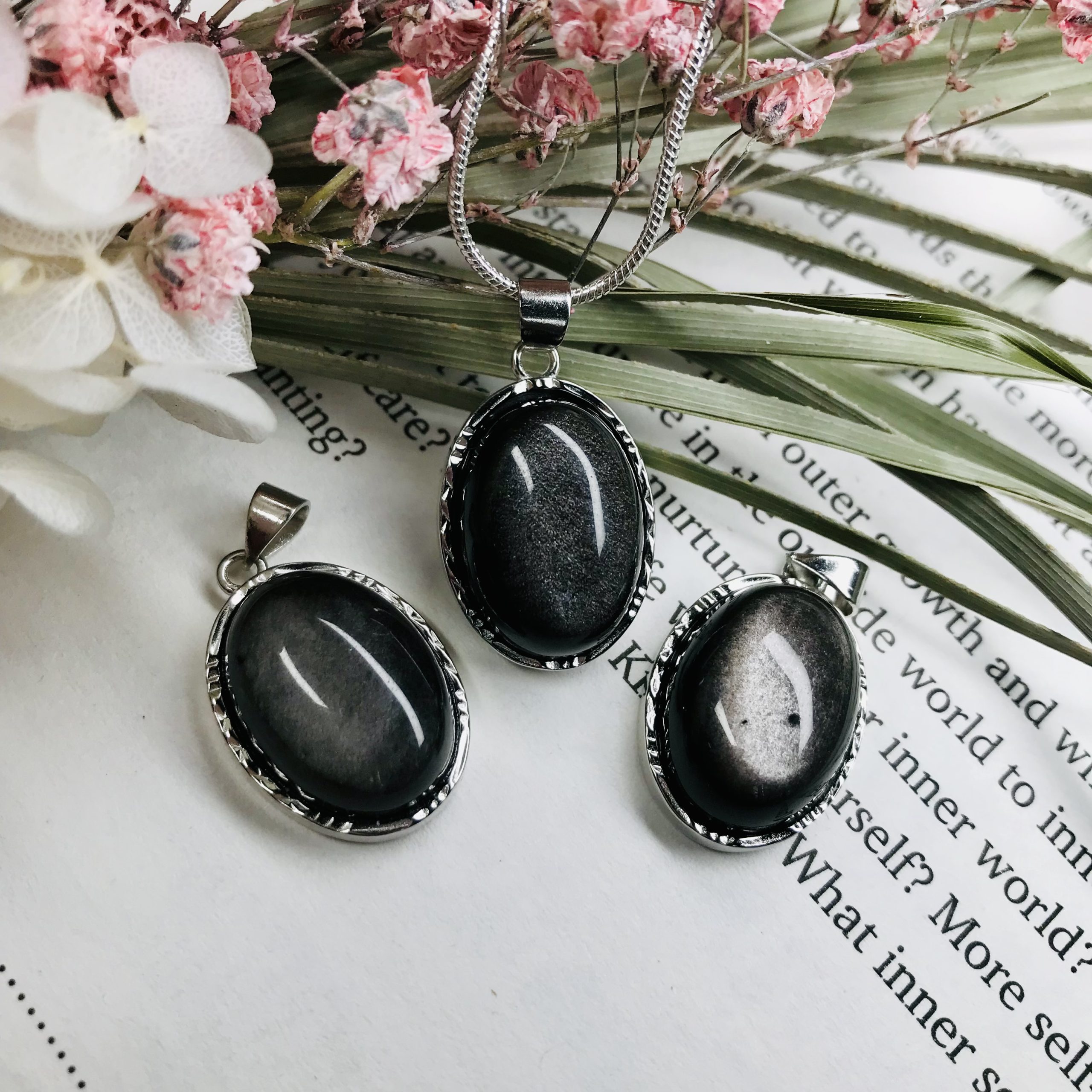 Silver Obsidian pendant
