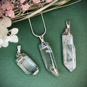 Clear quartz point pendant 3-4.5cm