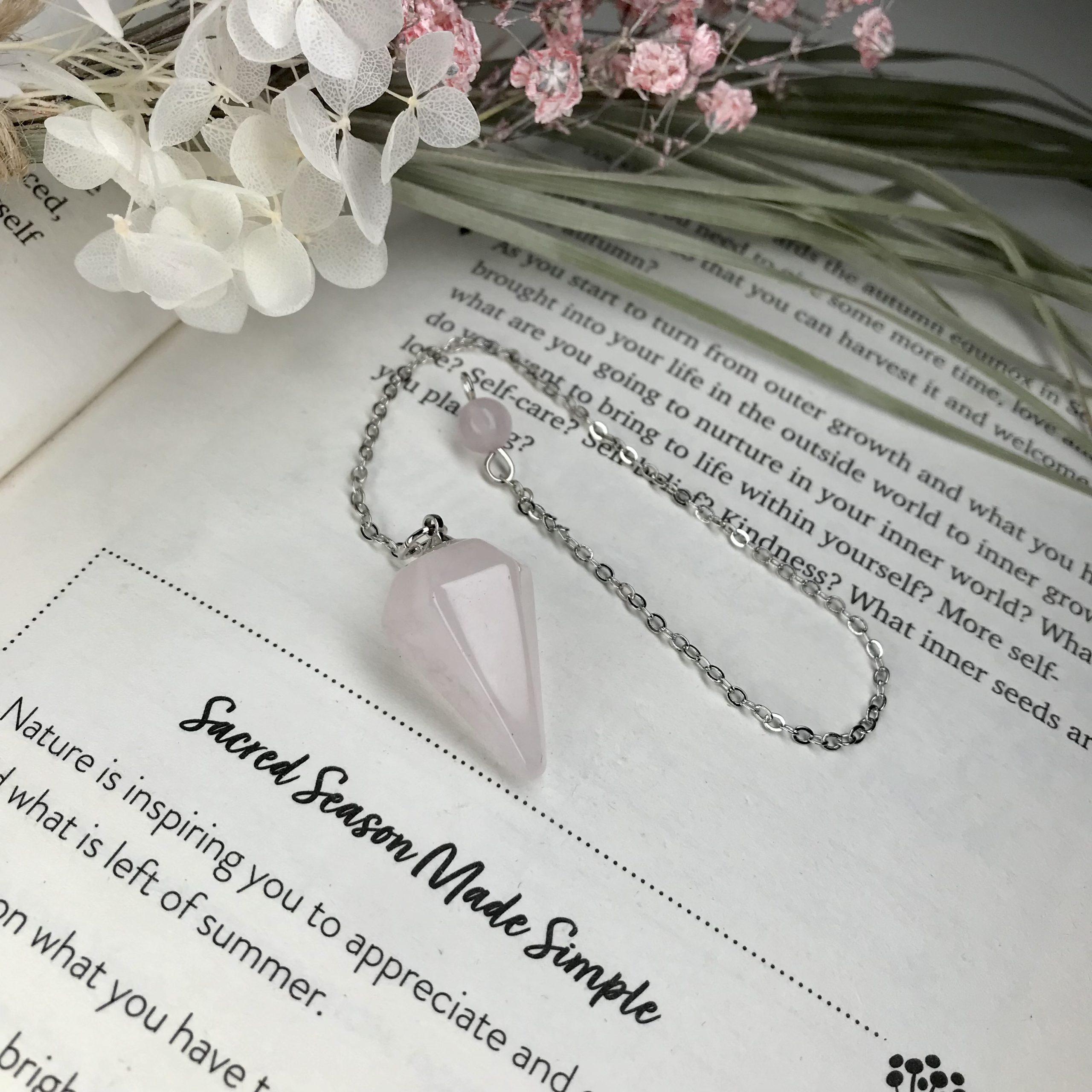 Rose quartz pendulum