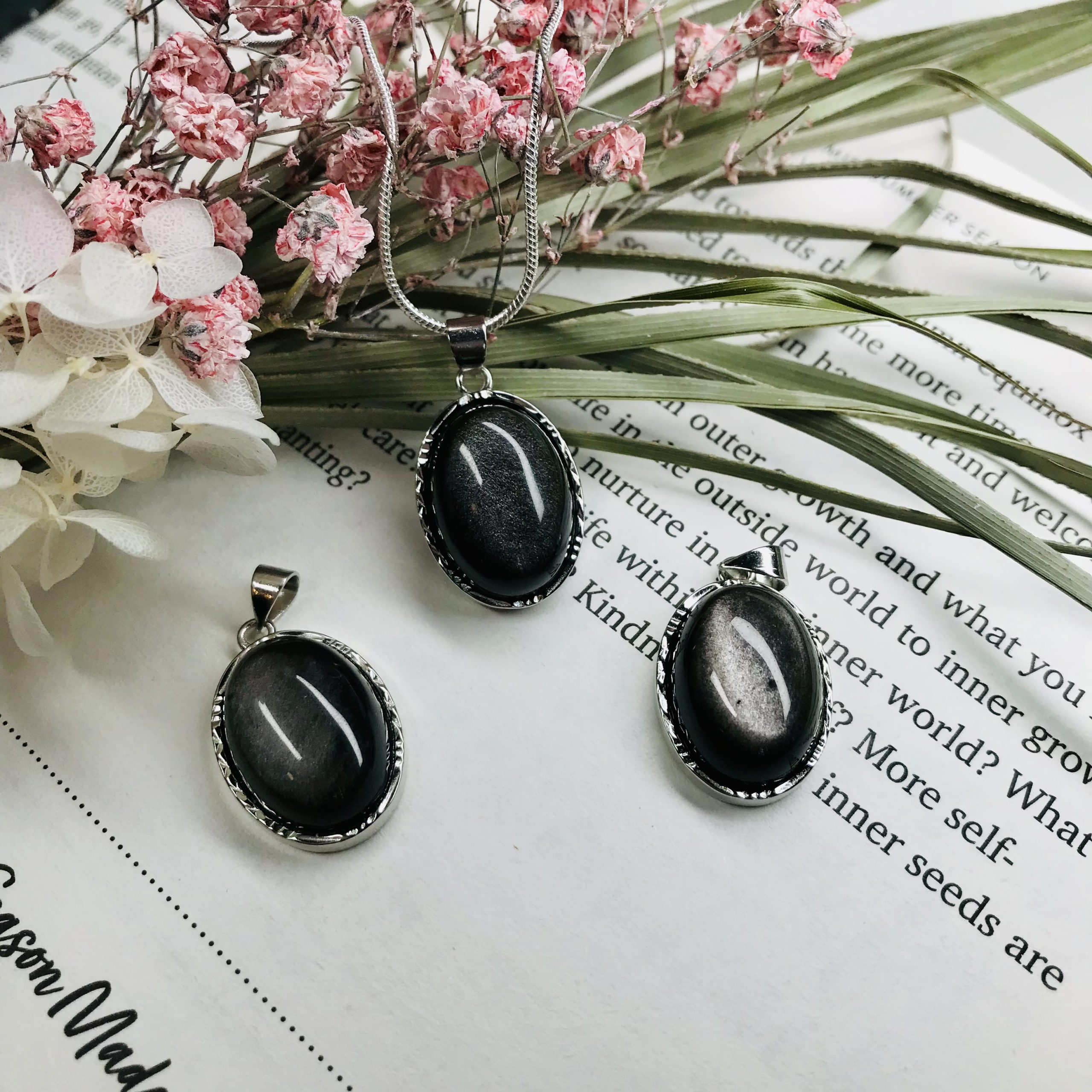 Silver Obsidian pendant - Image 2