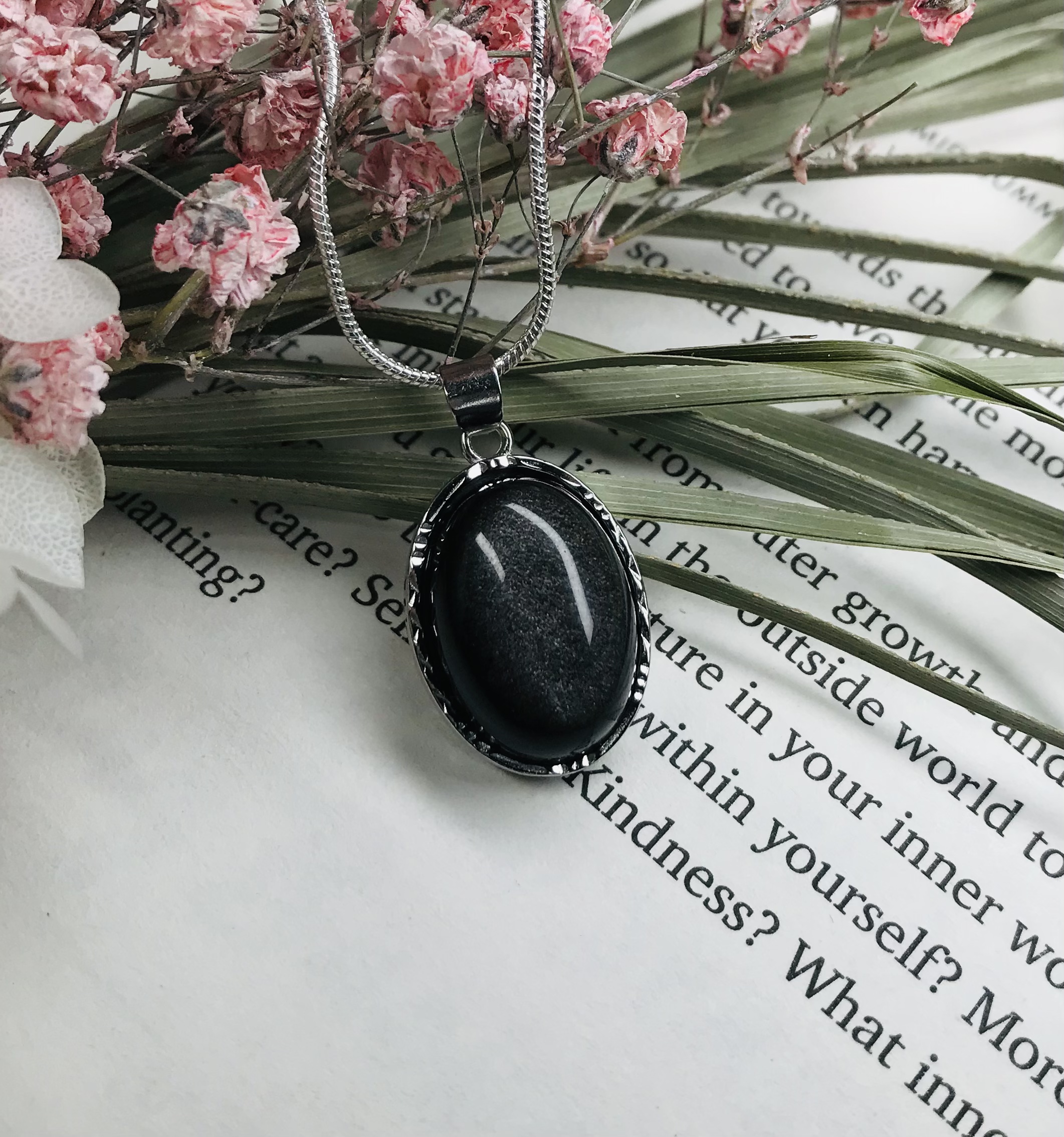 Silver Obsidian pendant - Image 3