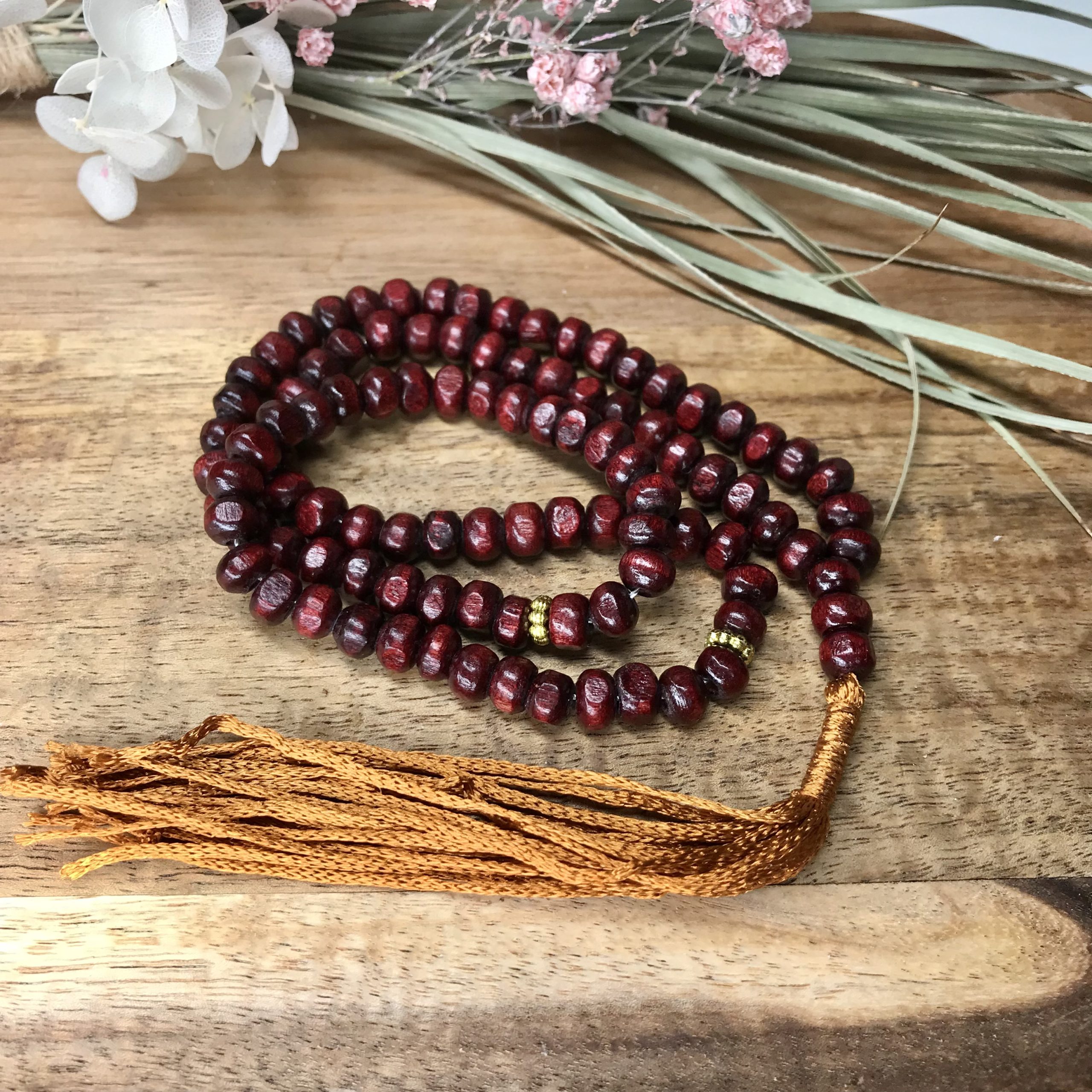 Mala Beads- Fig wood