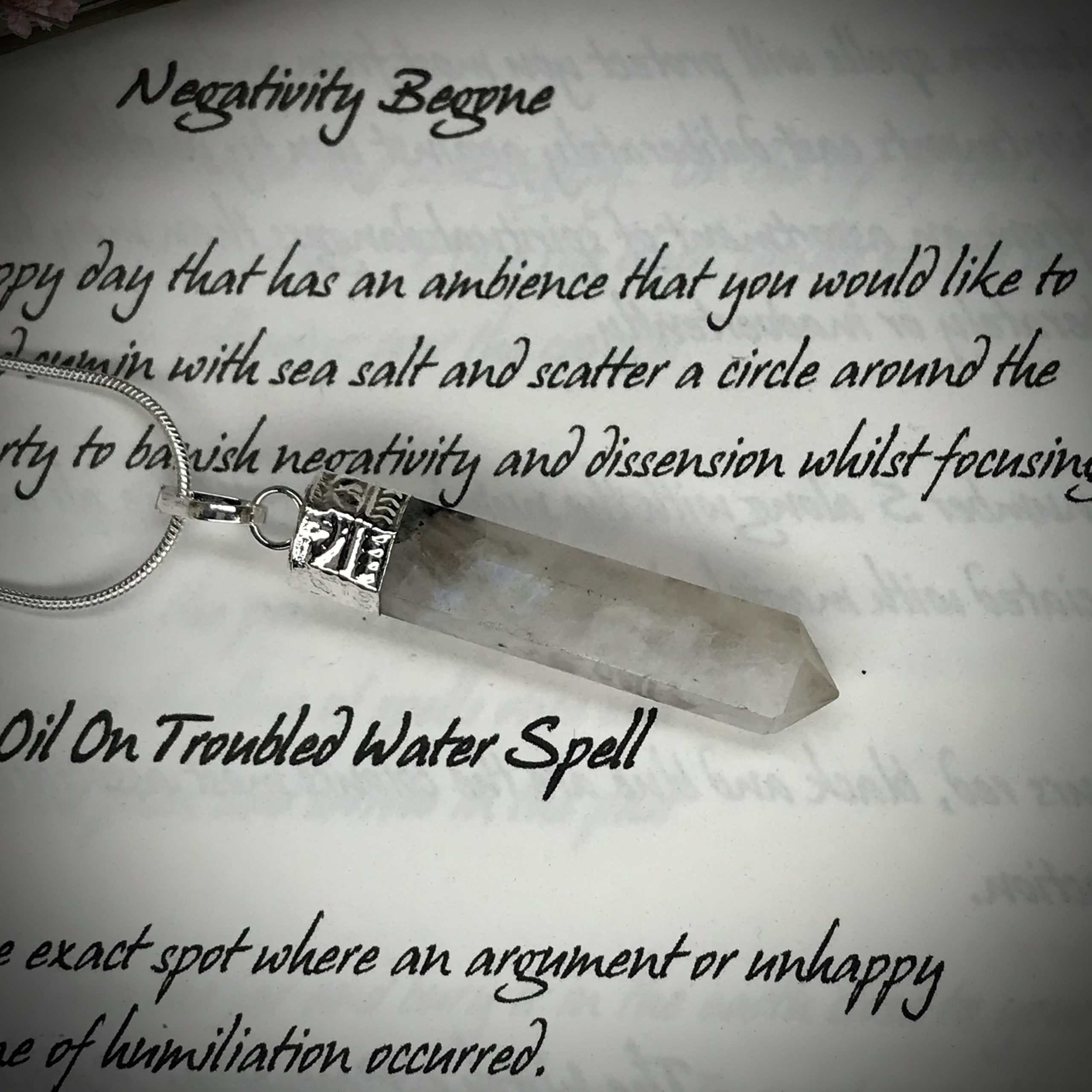 Rainbow Moonstone point pendant - Image 2