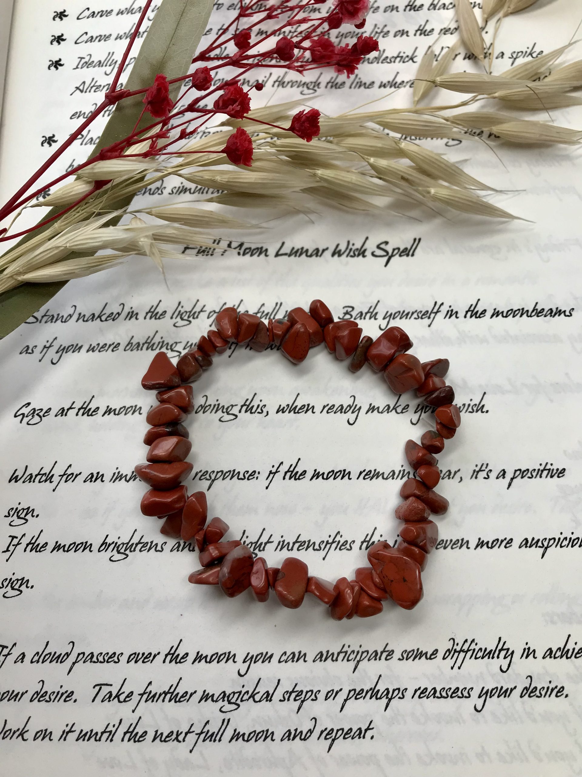 Red Jasper chip bracelet - Image 2