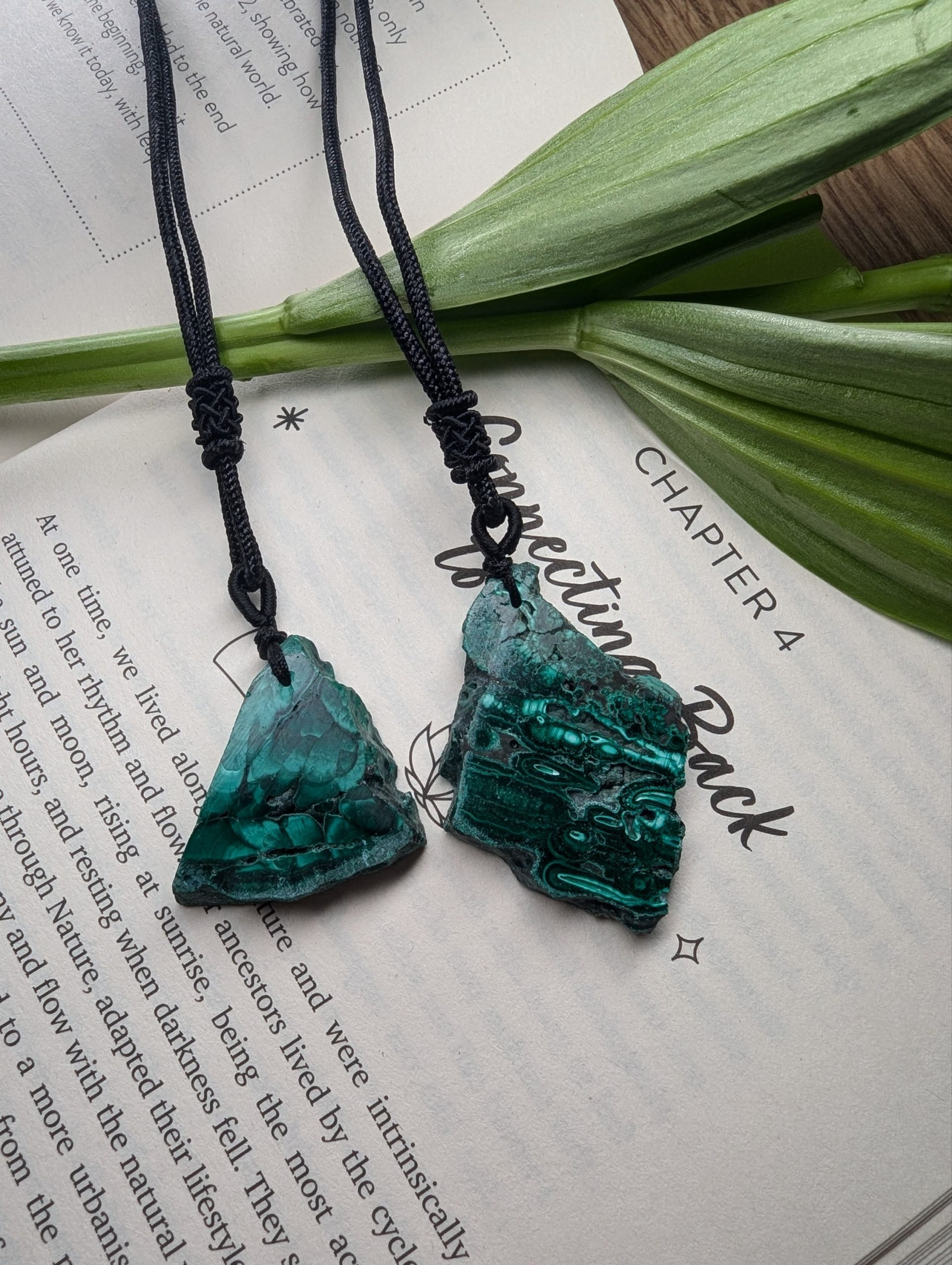 Malachite pendants-Rough