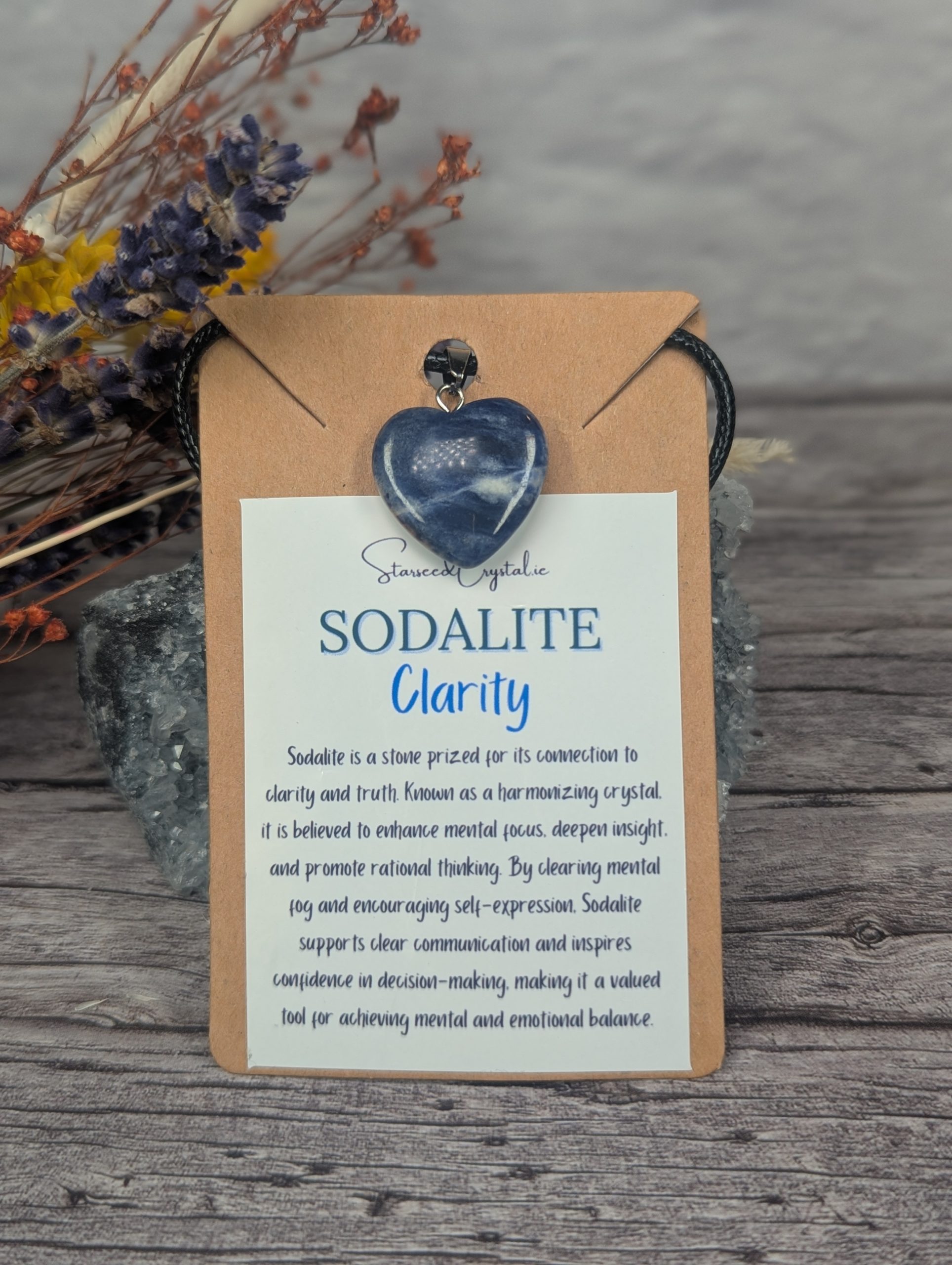 Sodalite Heart Necklace- "Clarity"