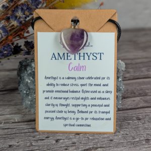 Amethyst Heart Necklace-"Calming"