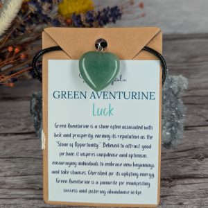 Green Aventurine heart necklace-"Luck"