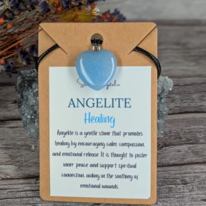 Angelite heart necklace-"Healing"