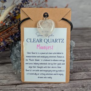 Clear Quartz heart necklace- "Manifest"