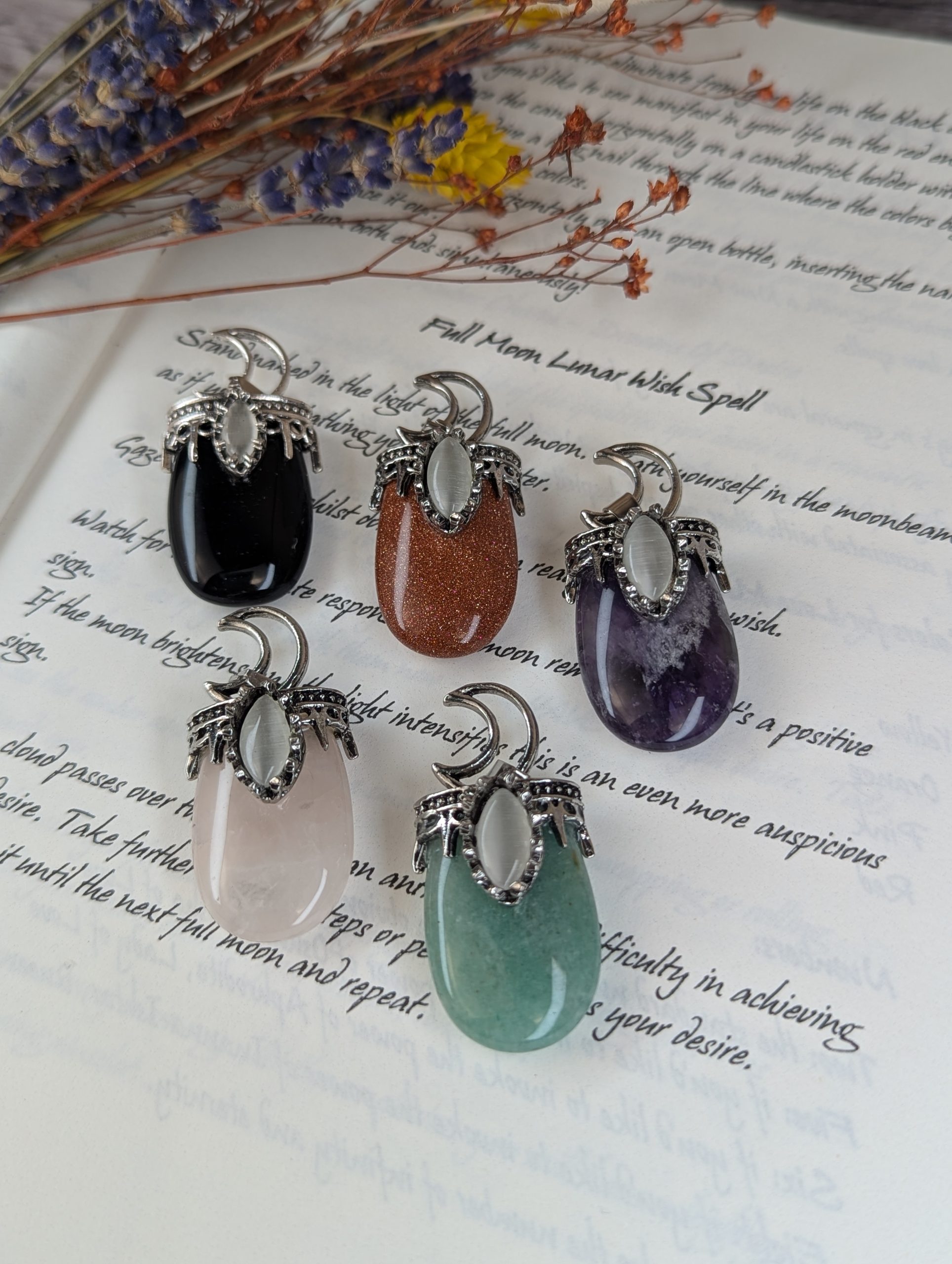Crystal Moon Pendants