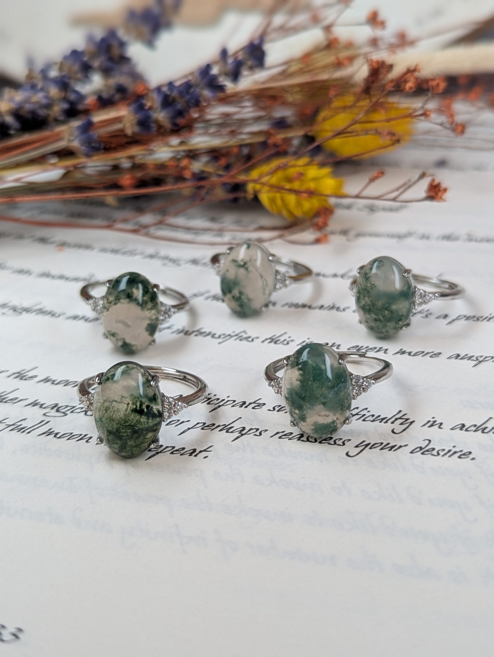 Moss Agate Rings