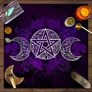 Triple Moon Pentagram Altar Cloth