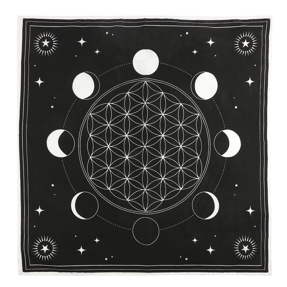 Moon Phase Crystal Grid Altar Cloth – 70x70cm - Image 2