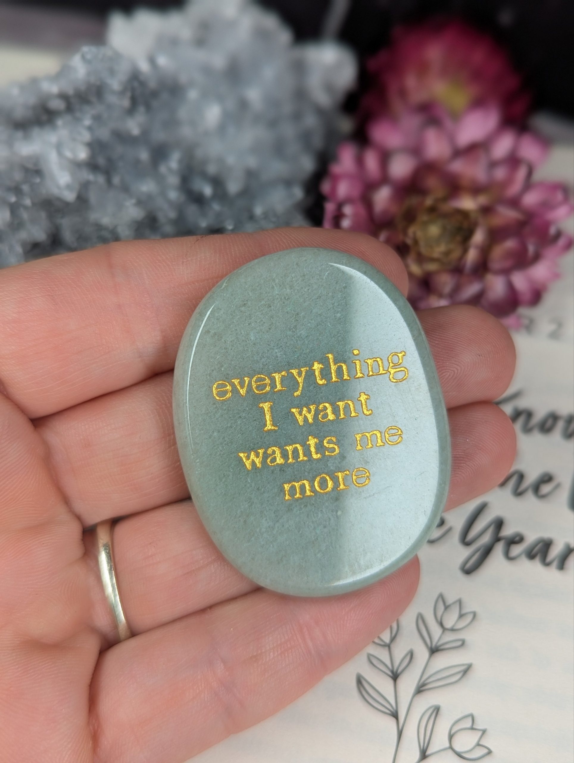 Manifesting Green Aventurine Palm stone